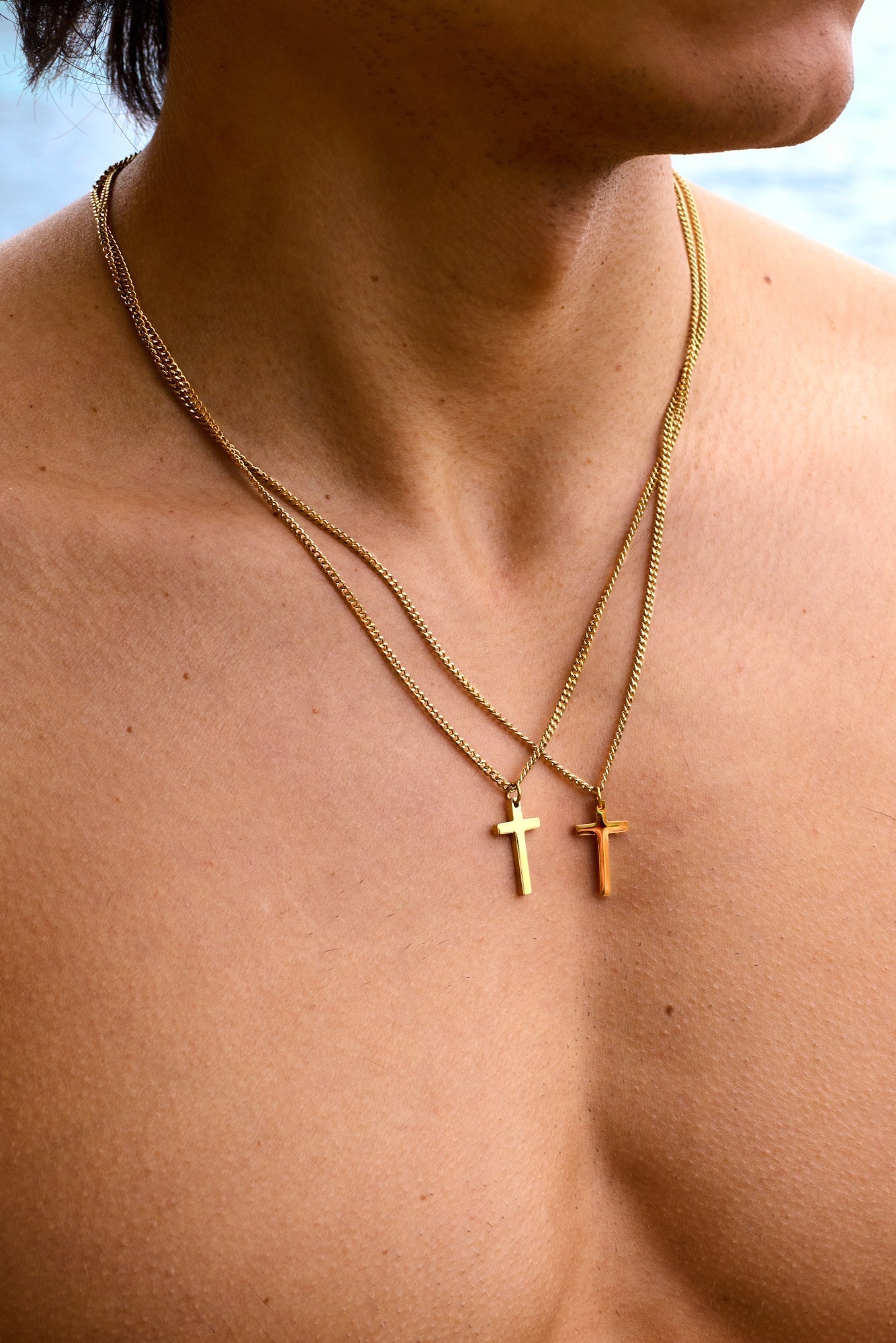 DOUBLE CROSS NECKLACE