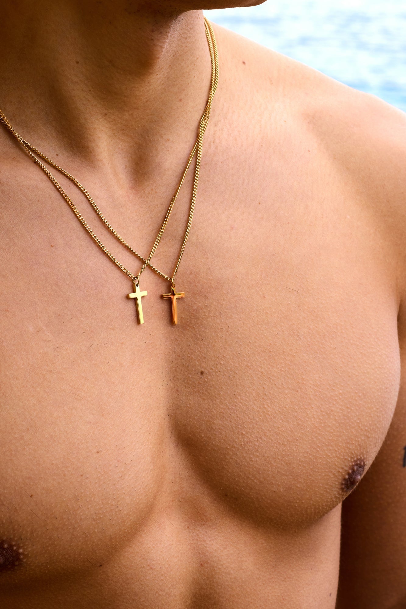 DOUBLE CROSS NECKLACE